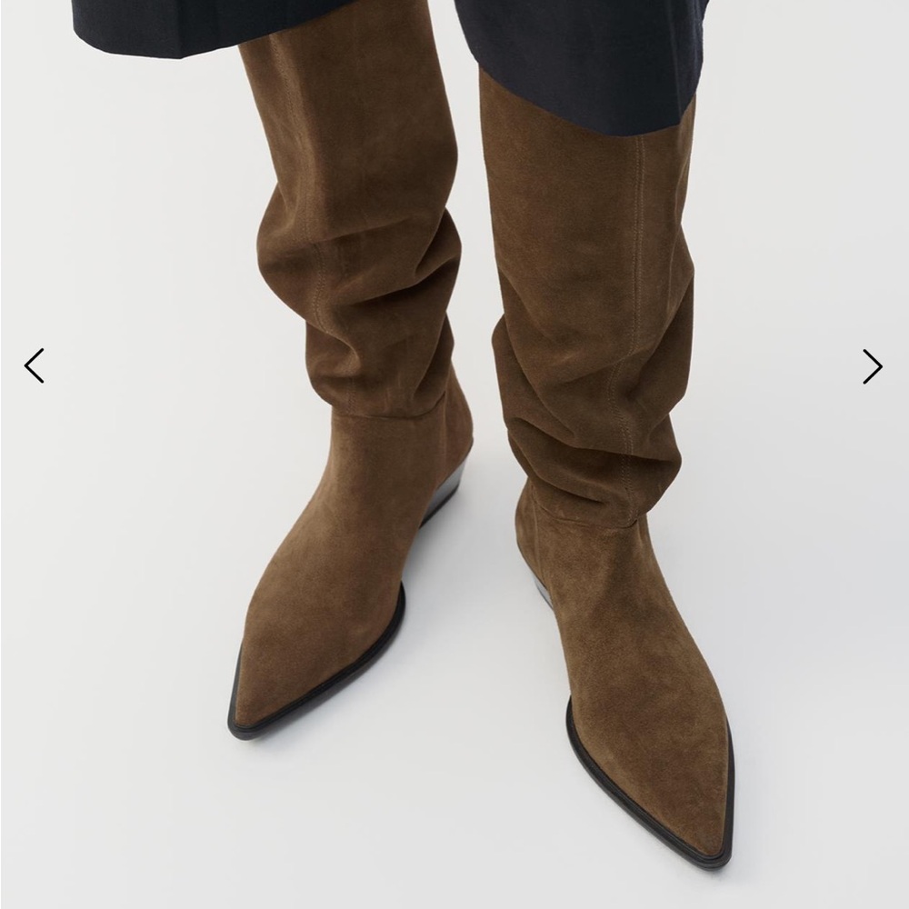Vagabond Brown Suede Pointed-Toe Knee Boots